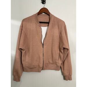 Freely Mauve Textured Zip-Up Bomber Jacket – Women’s Small